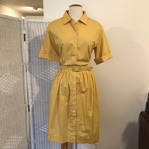 NWT Vintage Mustard Fit & Flare Dress w/ Matching Belt